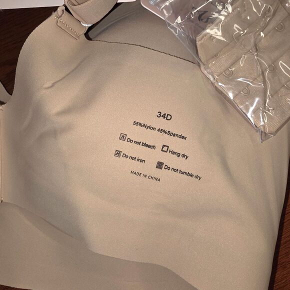 As Fairy Women's Soft Comfortable No Wire V Neck Seamless Push Up Bra 34D - Picture 8 of 8